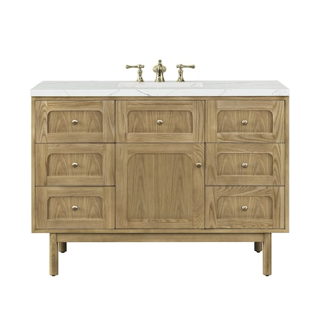 James Martin Vanities Laurent 48in Single Vanity, Light Natural Oak w/ 3 CM Ethereal Noctis Top 545-V48-LNO-3ENC